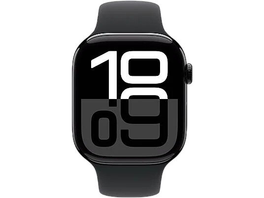 Apple Watch Series 10 GPS 46mm Aluminium Diamantschwarz Sportarmband Schwarz