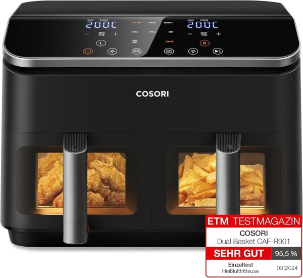 COSORI CAF-R901-AEU Dual Basket Heißluftfriteuse